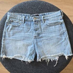 Lucky Brand Light Wash Frayed Hem Denim Boyfriend Shorts